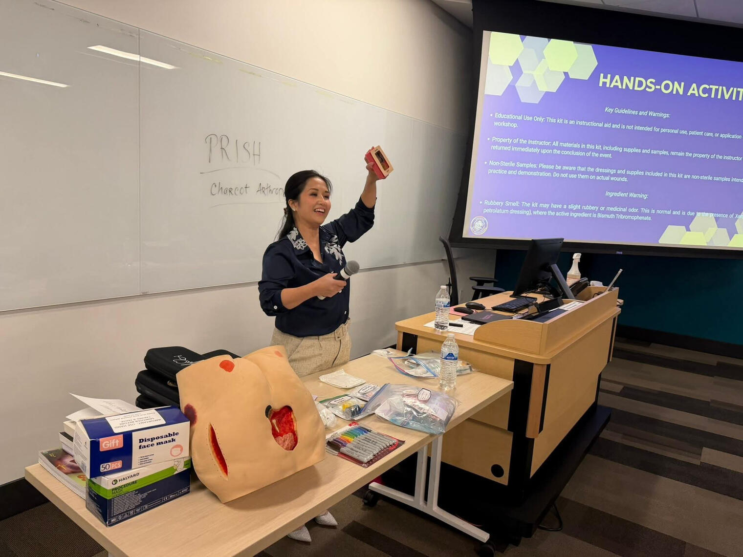 Lionessa Wound Strategies lead clinician delivering a clinical logic briefing on wound management standards.